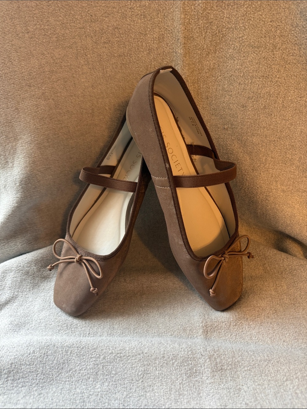 Oasis Society Brown Mary Jane Bow Flats